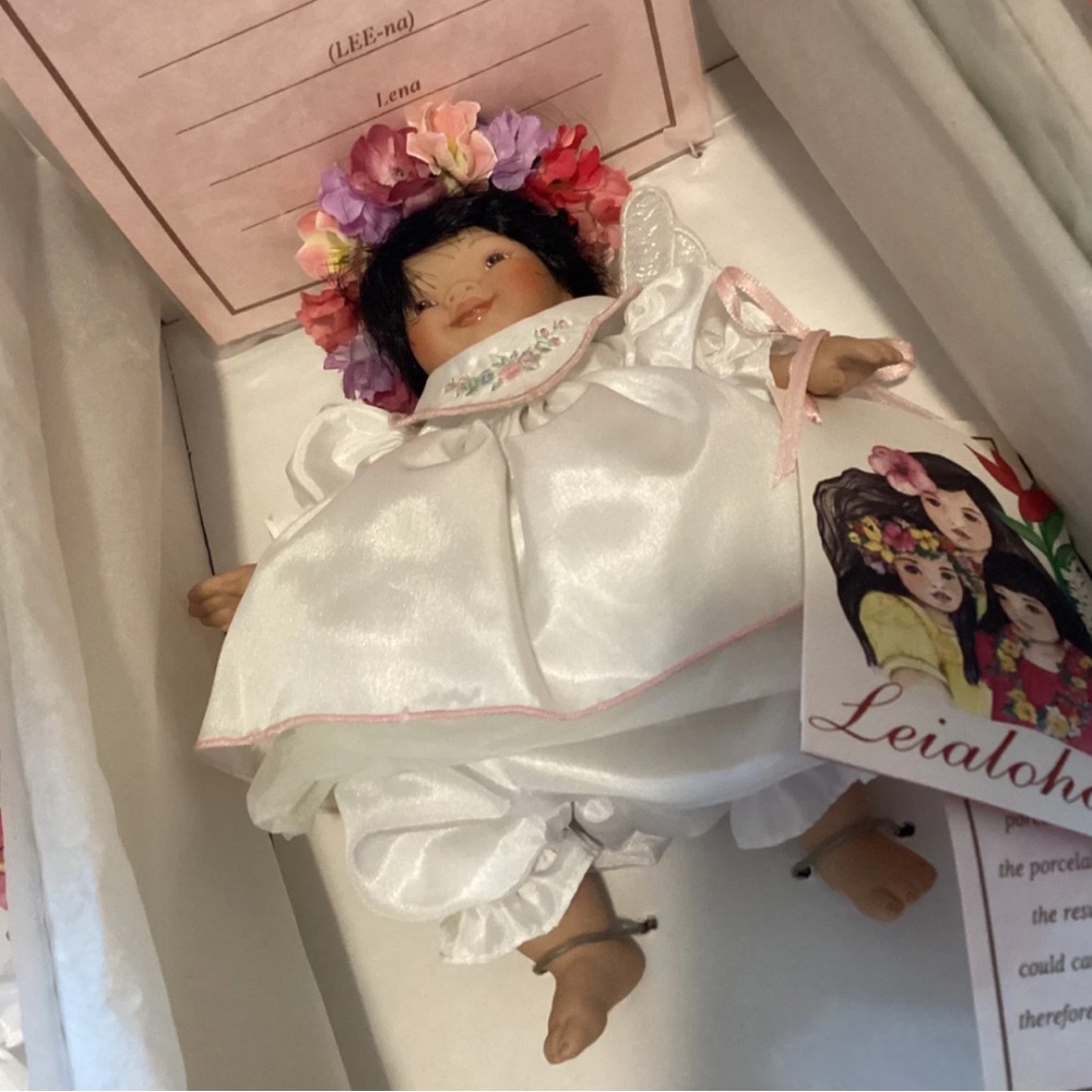PAULINE BJONNESS JACOBSEN DOLL ANGELS LOT OF 3 HAWAIIAN LEIALOHA PORCELAIN LINA - Picture 3 of 8